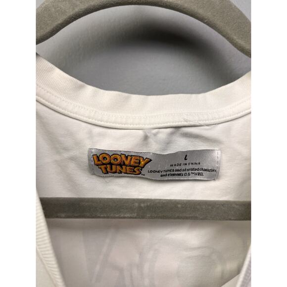 Looney Tunes Shirt Adult Large White Bug Bunny Taz Cartoons Thats All Folks - Picture 5 of 5